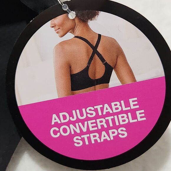 Bali Bra Size 3XL Black Convertible Straps Wireless Lightweight Stretch Comfort - Picture 10 of 14